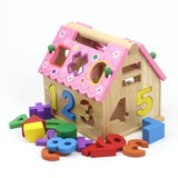 益趣儿童玩具几何形状盒智慧屋数字屋形状配对智力盒宝宝1-2-3岁