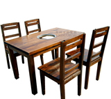 火锅店桌椅套件 实木桌椅 饭店桌椅 农家乐休闲桌椅 餐厅桌椅套件