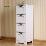 现代简约易欧式白色抽屉式收纳储物柜子木质客厅卧室家具厨房组装