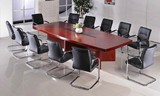 上海办公家具办公桌 贴木皮红胡桃 实木会议桌 油漆会议桌 烤漆