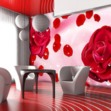 大型浪漫温馨 红玫瑰 婚房 卧室床头背景墙纸大型壁画壁纸