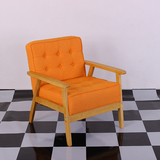日式小户型单人实木简易沙发组合中式简约双人简约布艺沙发椅家具