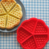 圆形爱心硅胶华夫饼模具烤箱烘培模具松饼格子饼烘焙工具蛋糕模具