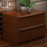 卓臣家具 现代中式实木床头柜  乌金木色简约床头置物柜 卧室家具