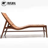熊氏聚匠 现代中式简约实木阳台椅子沙滩椅户外躺椅青冈木躺椅