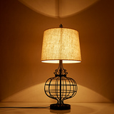 包邮卧室床头个性台灯古典创意客厅卧室书房布罩铁艺装饰工程台灯