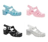 代购2015新款topsho英国juju果冻鞋糖果色高跟鞋平跟凉鞋学生女鞋