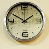 12寸静音金属圆形石英钟表挂钟客厅现代卧室时尚创意简约时钟挂表