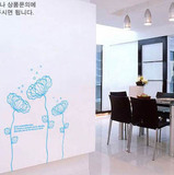 客厅卧室电视背景墙贴 韩国风荷花 办公室店铺玄关装饰贴纸贴花