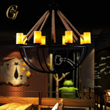 美式创意客厅云石吊灯 欧式卧室餐厅灯新中式古典灯铁艺蜡烛灯
