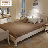地中海高箱储物床1.8米大床白色布艺欧式双人床卧室家具公主婚床