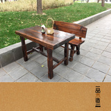防腐木碳化加厚桌椅餐厅阳台户外桌凳仿古休闲餐饮实木桌椅组合