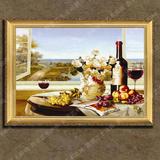 家居水果客厅餐厅卧室装饰画欧式有框高档纯手绘花卉油画-01