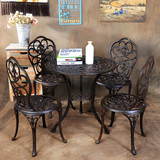 美式乡村铁艺餐桌椅组合简约复古时尚餐厅专用别墅一桌四椅套装