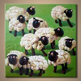 抽象装饰画现代简约客厅纯手绘油画美画正品沙发背景床头挂画羊