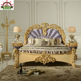 欧式床宫廷双人床新古典奢华实木雕花床法式白色描金公主床太子床