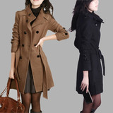 2015秋冬款韩国代购女装修身显瘦呢子大衣韩版中长款时尚毛呢外套