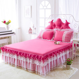 全棉蕾丝床裙床罩单件纯棉床单床套床盖1.5米1.8m床保护套