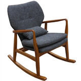 特价包邮单人布艺沙发椅子创意北欧纯实木休闲摇椅宜家懒人躺椅