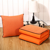 多功能纯色棉麻抱枕被子两用沙发靠垫办公室靠枕背亚麻午休小被子