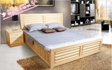 上海住宅家具全实木床卧室家具成人双人床松木高箱储物床定制床类