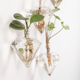 原创设计创意钻石玻璃水培吊花瓶 墙壁挂花瓶装饰