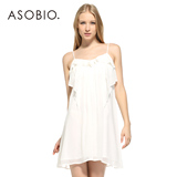 ASOBIO 2016春季新款女装 气质褶皱公主吊带裙连衣裙 4422516765