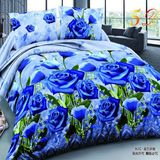 韩式床上用品3D床单四件套风景玫瑰创意被套单人双人套件特价包邮