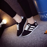 2015春秋季新款韩版潮黑色休闲运动鞋女鞋平跟透气学生旅游跑步鞋