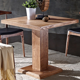 北欧现代简约正方形水曲柳贴皮实木餐桌方桌咖啡桌酒吧桌美式桌子