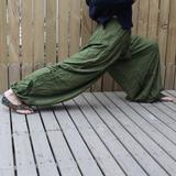 瑜伽裤尼泊尔进口2016夏季新款女士户外大裆裤运动裤女宽松灯笼裤