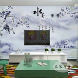 名宫大型壁画中式国画水墨山水墙纸壁纸电视沙发客厅卧室背景墙纸