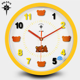 北极星12英寸可爱卡通创意挂钟儿童房卧室静音石英钟客厅钟表挂表