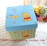 可爱卡通维尼熊正方形礼品盒手提纸盒化妆品儿童生日礼物包装盒大