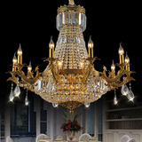 欧式法式美式水晶吊灯 客厅灯餐厅别墅灯铜色蜡烛灯 复古新款