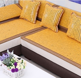 夏季客厅实木椅垫麻将凉席沙发垫布艺三人海绵坐垫带靠背简约现代