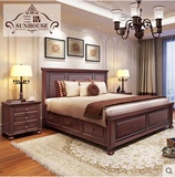 三浩美式乡村实木床高箱储物床带抽屉双人床1.8米1.5米婚床大床