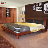 惠宜 后现代实木双人床 1.8米床储物高箱床 水曲柳卧室家具特价