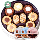 日本进口 波路梦曲奇什锦巧克力味饼干60枚入 布尔本铁礼盒零食品