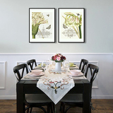 美式乡村餐厅装饰画客厅沙发玄关背景墙壁挂画有框花卉三联画包邮