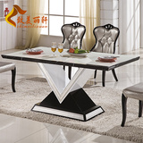 餐桌椅组合 实木餐桌简约现代大理石餐桌韩式中小户型长方形餐桌