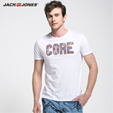 JackJones杰克琼斯夏季纯棉圆领男士休闲短袖T恤C|215201030
