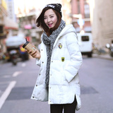 2015冬装韩版修身棉服女连帽时尚加厚外套棉衣女中长款学生棉袄潮