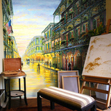 希之璧 欧式油画3d立体壁纸客厅卧室背景墙墙纸美式无缝大型壁画