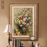 尚尚木莲 美式欧式客厅背景墙画玄关装饰画竖版花卉油画肌理