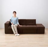 小户型日式多功能布艺沙发床可折叠带抽屉 咖啡色小户型沙发包邮