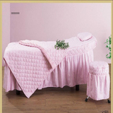 特价包邮高档纯棉美容院床罩四件套田园风格小碎花粉色按摩方头床