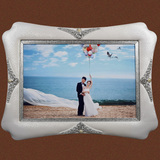 韩式36寸60寸婚纱相框挂墙实木皮艺大框结婚照相框制作洗照片放大