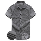 夏季新款男装短袖衬衫时尚商务休闲条纹衬衣上衣男品牌剪标特价