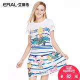 艾莱依2016圆领夏新款短袖T恤修身韩版纯棉体恤女ERAL35012-EXAB